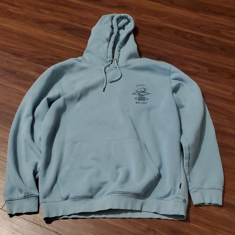 Rip Curl Light Blue Pullover Hoodie with Small Chest Logo
